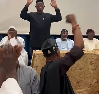 The Moment Dino Melaye Introduced Peter Obi At The Coalition Unveiling (Video)