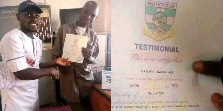 Man graduates after 21 years in University of Jos