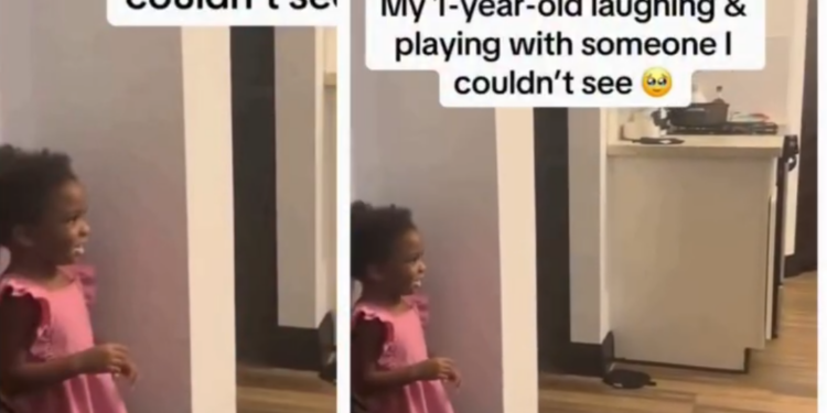 Mom films her 1–year-old daughter playing with an ‘invisible friend’ (video)