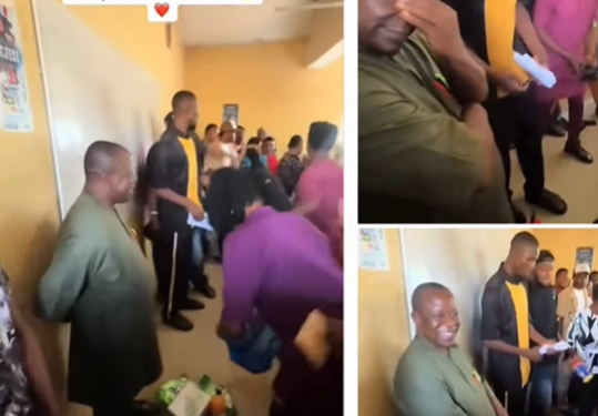 Polytechnic lecturer gets emotional after his students surprised him with gifts
