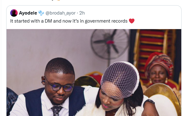 Nigerian man marries lady who slid into his DM