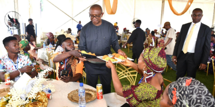 “I am genuinely surprised that this simple act has become a topic of discussion” – Peter Obi breaks his silence after videos of him serving food at an event went viral