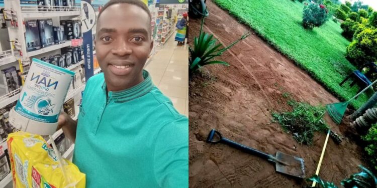 Man celebrates buying baby food with menial job, praises supportive wife