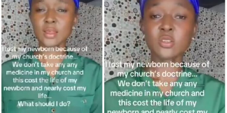 Lady mourns newborn lost to childbirth complications, blames strict church doctrine (video)