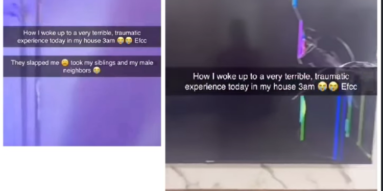 Lady shows aftermath of ‘EFCC’ raid on her apartment at 3 a.m.