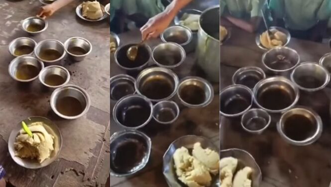 Rufai Oseni shares video showing the meal students are being served in a school in Nigeria