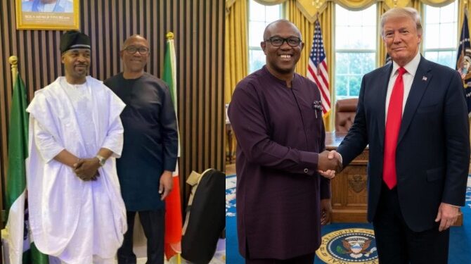 Both pictures are fake and doctored – Peter Obi reacts to photos of him ‘meeting’ Trump and MC Oluomo