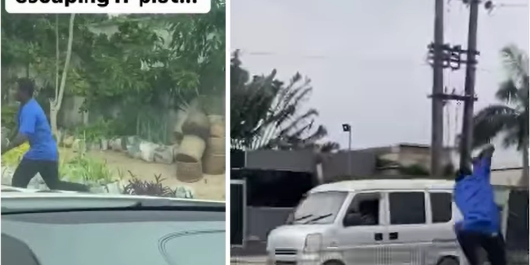 Drama as driver chases down man accused of rape after he escaped while being taken to court (video)