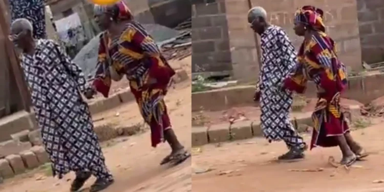 Lovely video of elderly couple taking a walk melts hearts