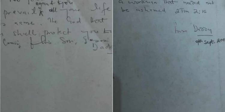 Lady shares emotional letter she found in her dad’s Bible, years after his demise