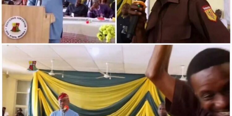 Gov Seyi Makinde increases salary of security guards at LAUTECH hospital from N18, 800 to N80, 000 after one of them had the courage to complain at a public fora (video)