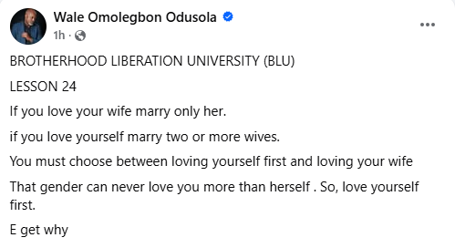 If you love yourself, marry two or more wives – Nigerian lawyer advises men