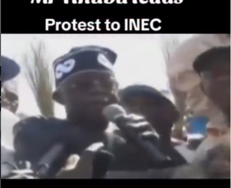 Old video of President Bola Tinubu leading a protest against INEC surfaces