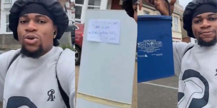 UK-based Nigerian man celebrates finding free items on street, shuts down critics