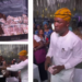 Man shuts down wedding reception as he sprays couple with bundles of N5 bills (video)