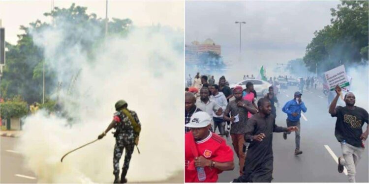 April 7th Nationwide protest: Police disperse Abuja protesters with tear gas