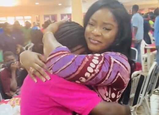 Emotional moment mother surprises daughter after 2 years apart