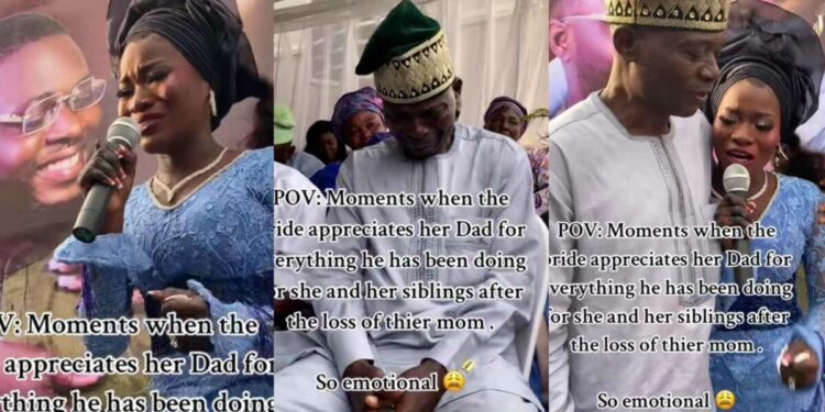 Bride in tears as she appreciates father for all he’s been doing since their mom died