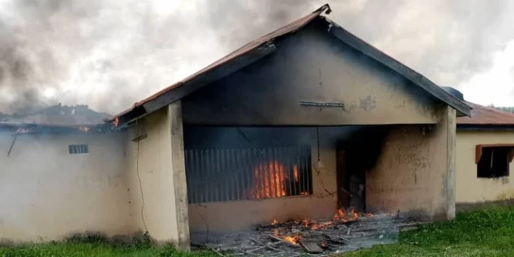 INEC office burnt down by protesting youths in Benue