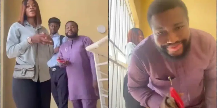 FUOYE lecturer goes viral after walking on student making TikTok video