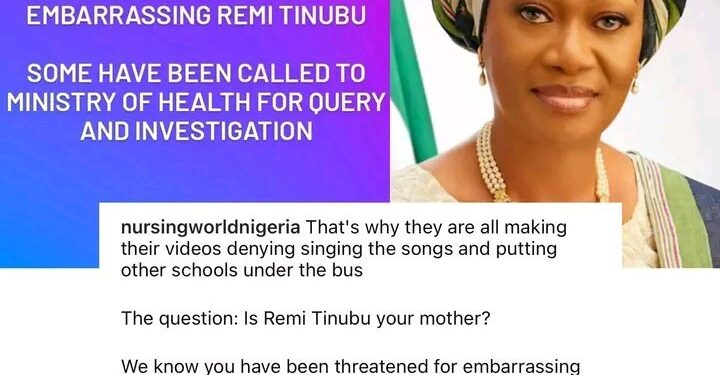 Delta state college of nursing queries person who released video of students refusing to accept Remi Tinubu as their mother