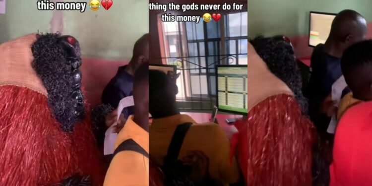 The gods are not smiling – Masquerade spotted in betting shop (video)
