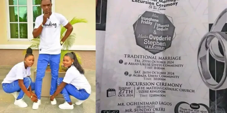 Man set to marry two women in Delta state on same day