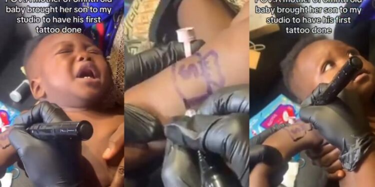 Uproar as mother gets permanent tattoo for her 6-month-old child
