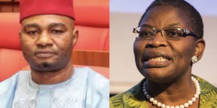 I’m a red cap chief in Igboland, Ezekwesili shouldn’t ask me to shut up – Senator Nwaebonyi says as he announces plan to report former minister to Igbo traditional leadership