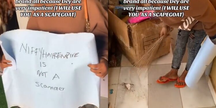 Hair vendor seen humiliating a customer who called her a “scammer” after she delayed to deliver hair she paid for (video)