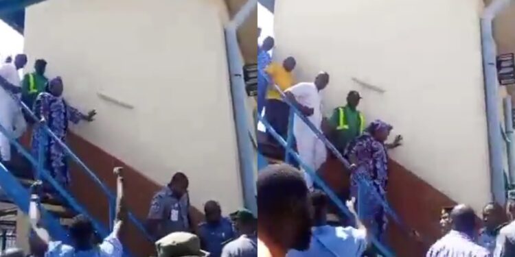 “Ole” – port workers chant as “retired” female customs officer leaves office “on final day” (video)