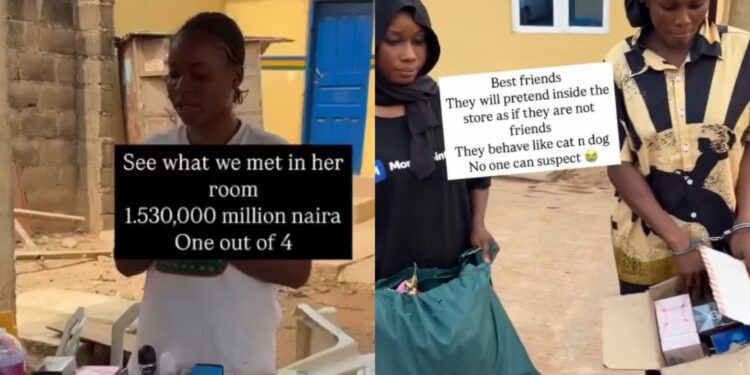Businesswoman discovers that 4 of her staff have allegedly been stealing perfumes worth millions of Naira from her store (video)