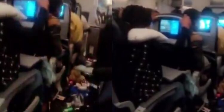 “Blood of Jesus” – Passengers scream, many injured as US-bound plane develops technical fault and returns to Lagos (video)
