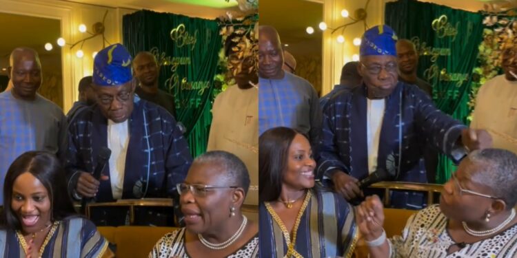 Lovely exchange between Oby Ezekwesili and Olusegun Obasanjo as she insists he says “thank you” (video)