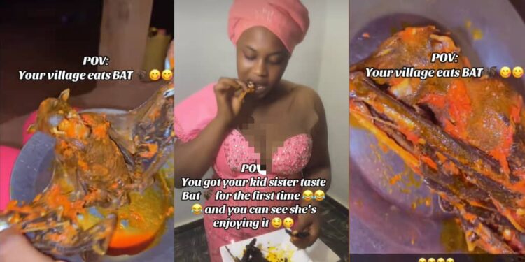 “I’m a Muslim but holy ghost fire” – Reactions as lady reveals her village people eat bats, says it’s tasty