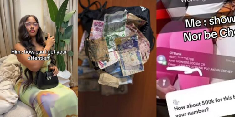 Lady calls man ‘intentional’ after he sends her ₦500k to get her attention, video stuns internet