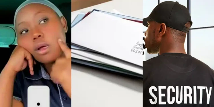 Lady discovers what security man did to her CV that got her employed in a company