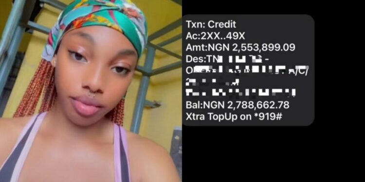 Lady jubilates as man sends her N2.5M ‘for being pretty’, shares proof