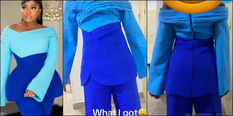 Lady laments as she shows off birthday dress she received from tailor vs what she ordered