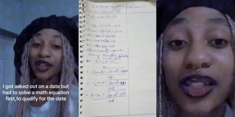 Lady rants as man asks her to solve math equation to qualify for a date