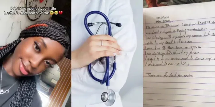 Lady weeps as she finds brother’s diary, discovers his wish to be a doctor after mom’s passing during childbirth