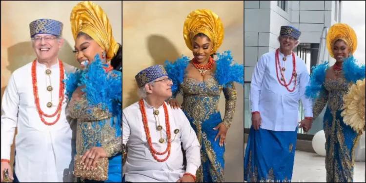 Love continues to win as lady marries Caucasian man, shares adorable video