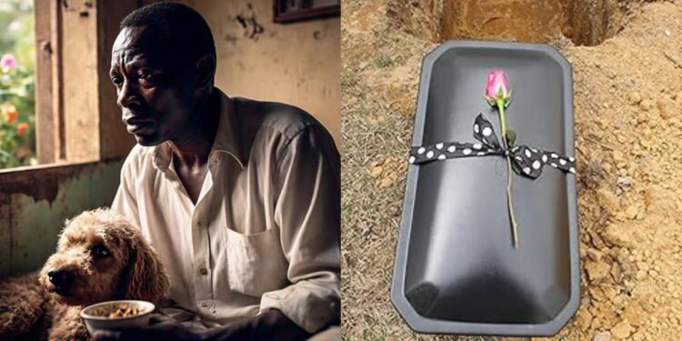 Man mourns after someone poisons his dog’s food through an open window, mistaking it for his