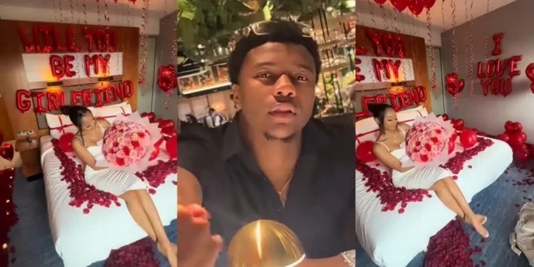 Man sparks reactions online with elaborate room design proposal to ask lady to be his girlfriend