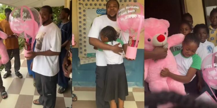 Man storms junior sister’s school with friends to surprise her on birthday