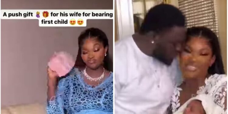 Man surprises wife with millions of Naira as push gift