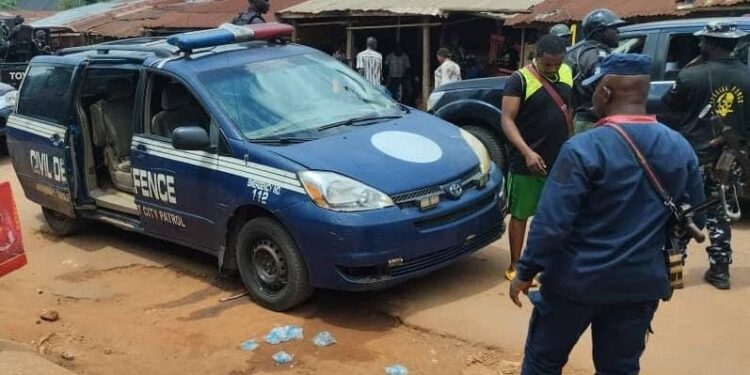 NSCDC Patrols Anambra Streets As IPOB Sit-At-Home Enters Day Two