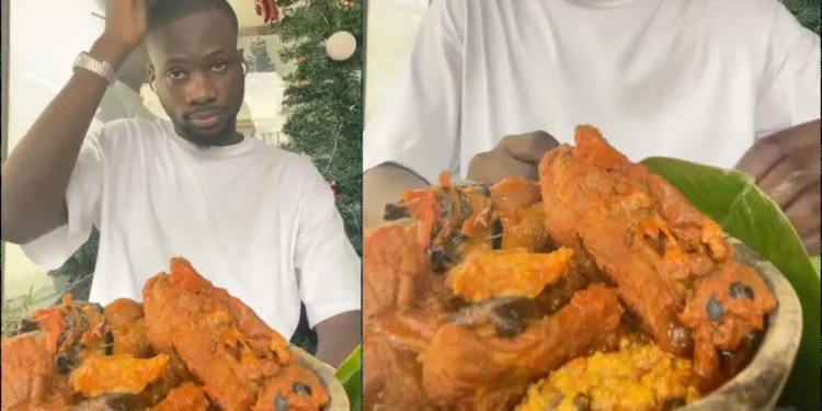 NYSC corps member flaunts first meal after N77K allowance increment
