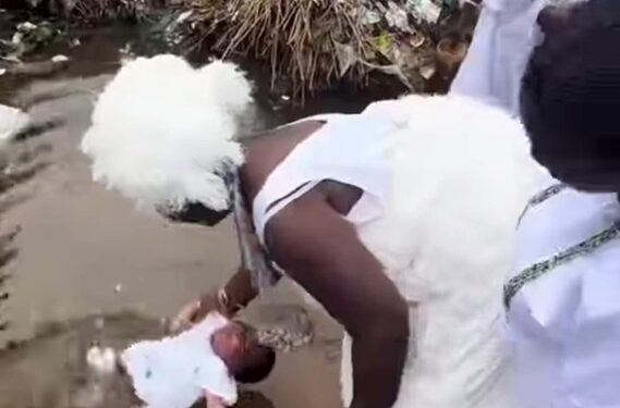 Newborn Baby Girl Dedicated To The Yoruba God Of Water (Video)