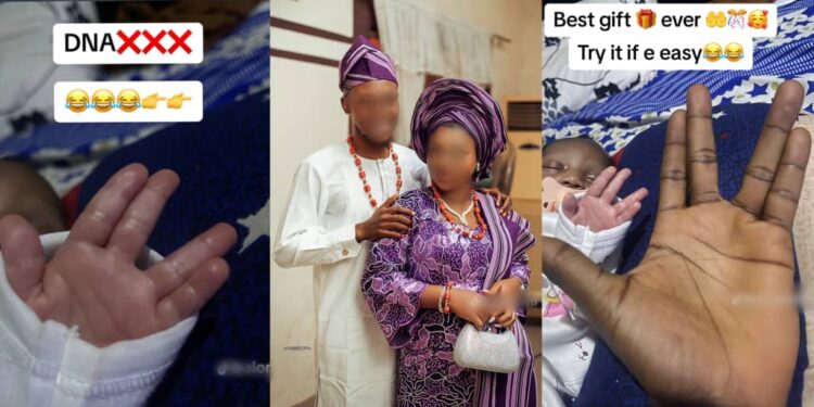 Newlywed wife declares ‘no DNA needed’ as baby shares unique hand form with husband